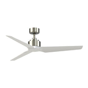Fanimation TriAire Custom 56in Smart Ceiling Fan | Brushed Nickel and Matte White Composite Blades | Covered Patio & Sunroom | Model FPD8514BN-56MWW