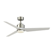 Fanimation TriAire Custom 56in Smart Ceiling Fan | Brushed Nickel and Matte White Composite Blades | Covered Patio | Model FPD8514BN-56MWW-LK