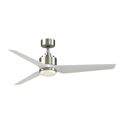 Fanimation TriAire Custom 56in Smart Ceiling Fan | Brushed Nickel and Matte White Composite Blades | Covered Patio | Model FPD8514BN-56MWW-LK