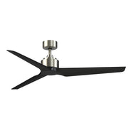 Fanimation TriAire Custom 60in 3-Blade Damp Rated Smart Ceiling Fan | Modern Brushed Nickel and Black | Covered Patio | Model FPD8514BN-60BLW