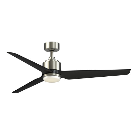 Fanimation TriAire Custom 60in 1-Light Ceiling Fan | Brushed Nickel and Black Composite Blades | Covered Patio & Porch | Model FPD8514BN-60BLW-LK