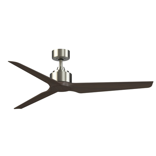 Fanimation TriAire Custom 60in Ceiling Fan | Brushed Nickel and Dark Walnut Composite Blades | Covered Patio & Sunroom | Model FPD8514BN-60DWAW