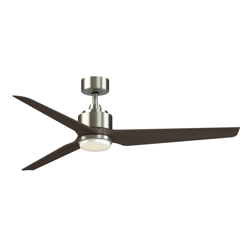 Fanimation TriAire Custom 60in 1-Light Ceiling Fan | Brushed Nickel and Dark Walnut with Opal Frosted Glass | Covered | Model FPD8514BN-60DWAW-LK