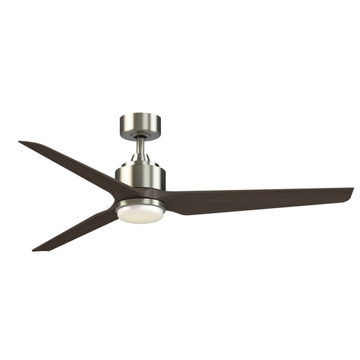 Fanimation TriAire Custom 60in 1-Light Ceiling Fan | Brushed Nickel and Dark Walnut with Opal Frosted Glass | Covered | Model FPD8514BN-60DWAW-LK