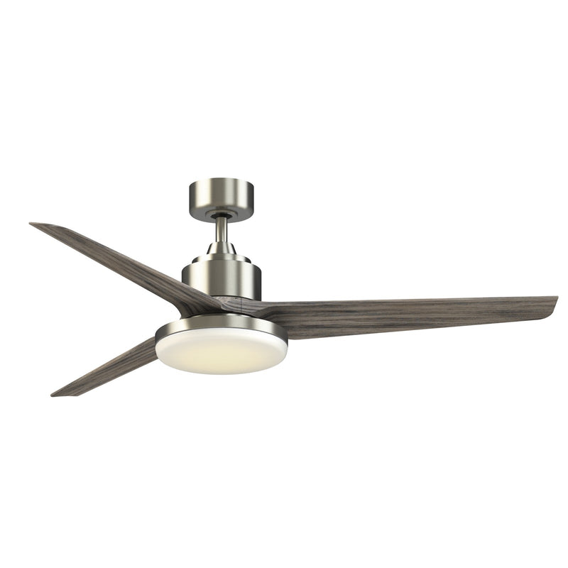 Fanimation TriAire Custom 60in 1-Light Ceiling Fan | Modern Brushed Nickel and Weathered Wood Composite Blades | Covered | Model FPD8514BN-60WEW-12LK