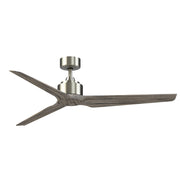Fanimation TriAire Custom 60in 3-Blade Smart Ceiling Fan | Brushed Nickel and Weathered Wood Composite | Covered Patio | Model FPD8514BN-60WEW