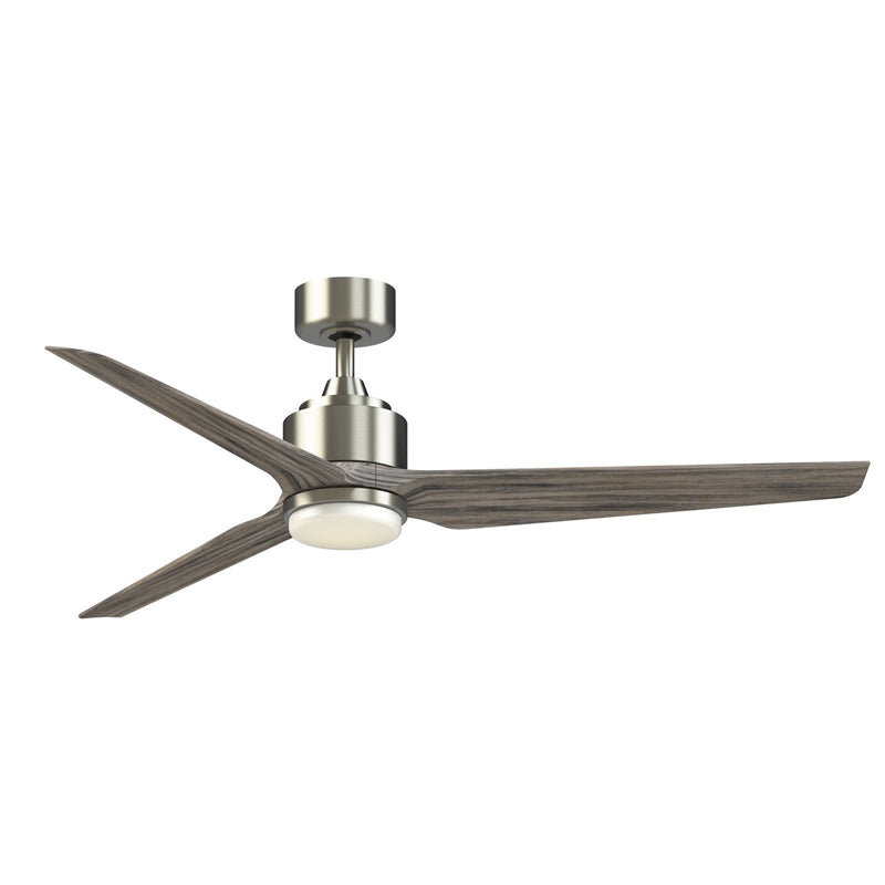Fanimation TriAire Custom 60in 1-Light Ceiling Fan | Modern Brushed Nickel and Weathered Wood Composite Blades | Covered | Model FPD8514BN-60WEW-LK