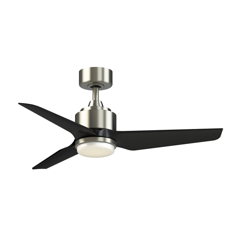 Fanimation TriAire Custom 44in 1-Light Ceiling Fan | Modern Brushed Nickel and Dark Walnut Composite Blades | Covered Patio | Model FPD8514BN-DWAW-LK