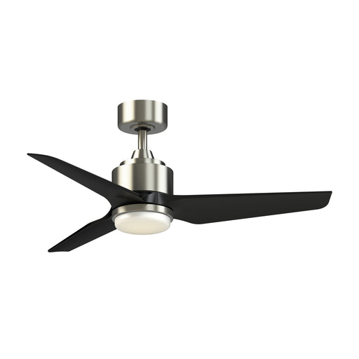 Fanimation TriAire Custom 44in 1-Light Ceiling Fan | Modern Brushed Nickel and Dark Walnut Composite Blades | Covered Patio | Model FPD8514BN-DWAW-LK