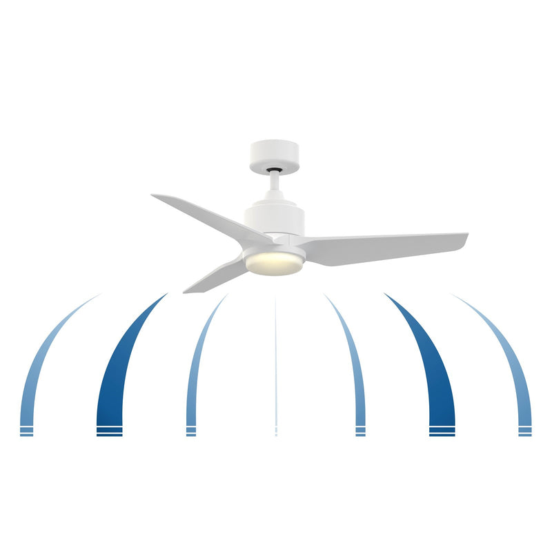 Fanimation TriAire Custom 44in 3-Blade Damp Rated Smart Ceiling Fan with 12in LED CCT Select Light Kit | Brushed Satin | Model FPD8514BS-44MWW-12LK
