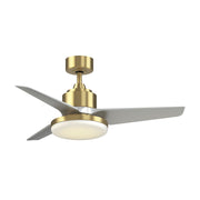 Fanimation TriAire Custom 44in 1-Light Ceiling Fan | Brushed Satin Brass and Opal Frosted Glass | Covered Patio | Model FPD8514BS-44SLW-12LK