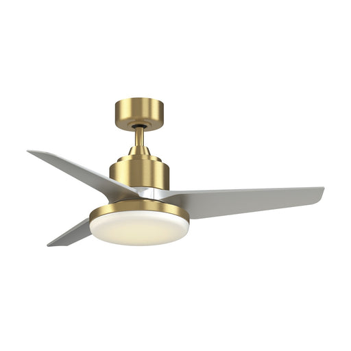Fanimation TriAire Custom 44in 1-Light Ceiling Fan | Brushed Satin Brass and Opal Frosted Glass | Covered Patio | Model FPD8514BS-44SLW-12LK