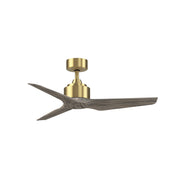 Fanimation TriAire Custom 44in Ceiling Fan | Brushed Satin Brass and Weathered Wood Composite Blades | Covered Patio | Model FPD8514BS-44WEW