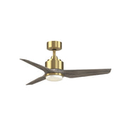 Fanimation TriAire Custom 44in 1-Light Ceiling Fan | Brushed Satin Brass and Weathered Wood Composite Blades | Covered | Model FPD8514BS-44WEW-LK