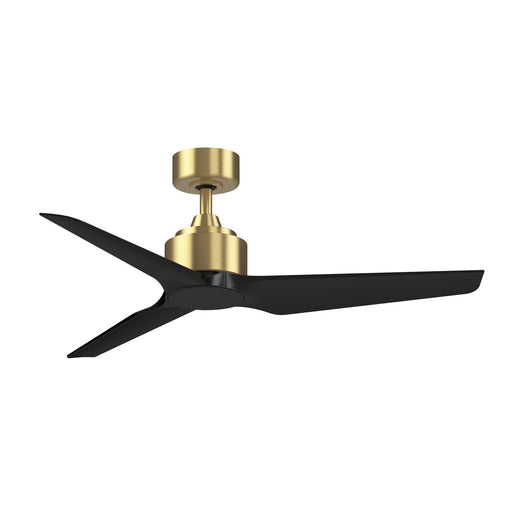 Fanimation TriAire Custom 48in 3-Blade Smart Ceiling Fan | Brushed Satin Brass and Black Composite Blades | Covered Patio | Model FPD8514BS-48BLW