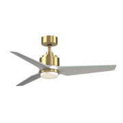 Fanimation TriAire Custom 48in 1-Light Smart Ceiling Fan | Modern Brushed Satin Brass and Silver Composite | Covered Patio | Model FPD8514BS-48SLW-LK