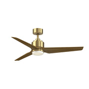 Fanimation TriAire Custom 52in 1-Light Ceiling Fan | Brushed Satin Brass and Koa Composite Blades | Covered Patio & Sunroom | Model FPD8514BS-52KW-LK
