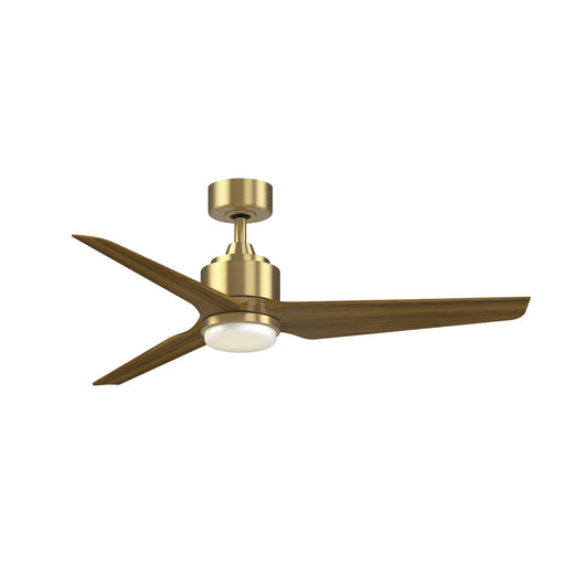 Fanimation TriAire Custom 52in 1-Light Ceiling Fan | Brushed Satin Brass and Koa Composite Blades | Covered Patio & Sunroom | Model FPD8514BS-52KW-LK