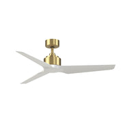 Fanimation TriAire Custom 52in 3-Blade Smart Ceiling Fan | Brushed Satin Brass and Matte White Composite | Covered Patio | Model FPD8514BS-52MWW