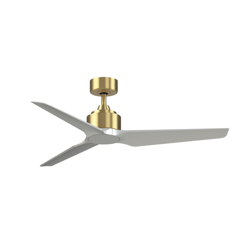 Fanimation TriAire Custom 52in 3-Blade Smart Ceiling Fan | Brushed Satin Brass and Silver Composite Blades | Covered Patio | Model FPD8514BS-52SLW