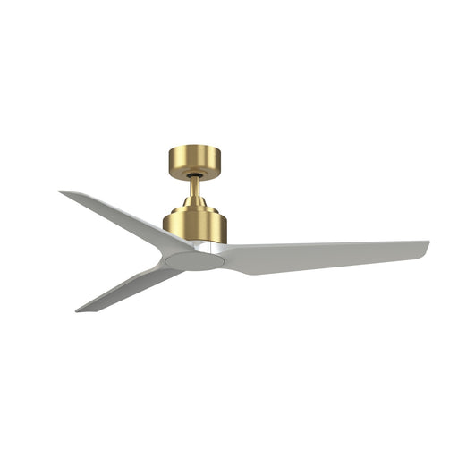Fanimation TriAire Custom 52in 3-Blade Smart Ceiling Fan | Brushed Satin Brass and Silver Composite Blades | Covered Patio | Model FPD8514BS-52SLW