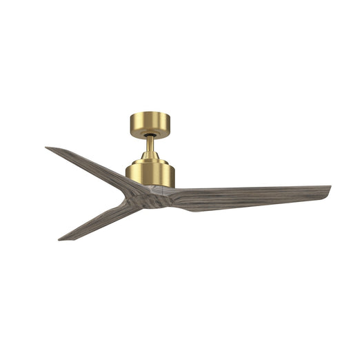 Fanimation TriAire Custom 52in Smart Ceiling Fan | Brushed Satin Brass and Weathered Wood Composite Blades | Covered Patio | Model FPD8514BS-52WEW