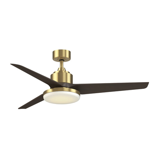 Fanimation TriAire Custom 56in 3-Blade Smart Ceiling Fan with 12in LED Light Kit | Brushed Satin Brass and Dark Walnut | Model FPD8514BS-56DWAW-12LK