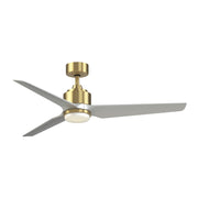 Fanimation TriAire Custom 56in 1-Light Ceiling Fan | Modern Brushed Satin Brass and Silver Composite Blades | Covered | Model FPD8514BS-56SLW-LK