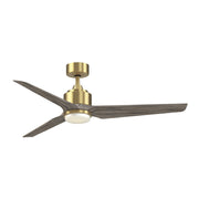 Fanimation TriAire Custom 56in 1-Light Ceiling Fan | Modern Brushed Satin Brass and Weathered Wood Composite Blades | Model FPD8514BS-56WEW-LK