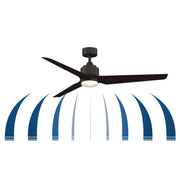 Fanimation TriAire Custom 60in 3-Blade Smart Ceiling Fan with 12in LED Light Kit | Brushed Satin Brass and Black | Model FPD8514BS-60BLW-12LK