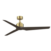 Fanimation TriAire Custom 60in 3-Blade Smart Ceiling Fan | Brushed Satin Brass and Dark Walnut Composite | Covered Patio | Model FPD8514BS-60DWAW