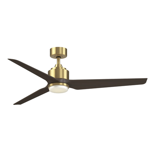 Fanimation TriAire Custom 60in 1-Light Ceiling Fan | Brushed Satin Brass and Dark Walnut Composite | Covered Patio | Model FPD8514BS-60DWAW-LK