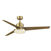 Fanimation TriAire Custom 60in 1-Light Ceiling Fan | Brushed Satin Brass and Koa Composite | Covered Patio & Living Room | Model FPD8514BS-60KW-12LK