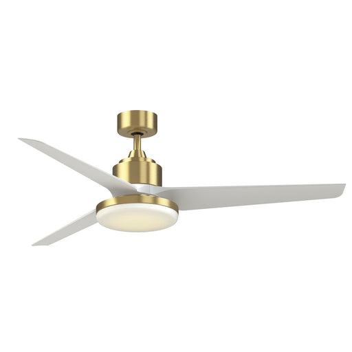 Fanimation TriAire Custom 60in 1-Light Smart Ceiling Fan | Modern Brushed Satin Brass and Opal Frosted Glass | Covered | Model FPD8514BS-60MWW-12LK