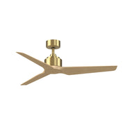 Fanimation TriAire Custom 60in 3-Blade DC Ceiling Fan | Brushed Satin Brass and Natural Composite Blades | Covered Patio | Model FPD8514BS-60NW
