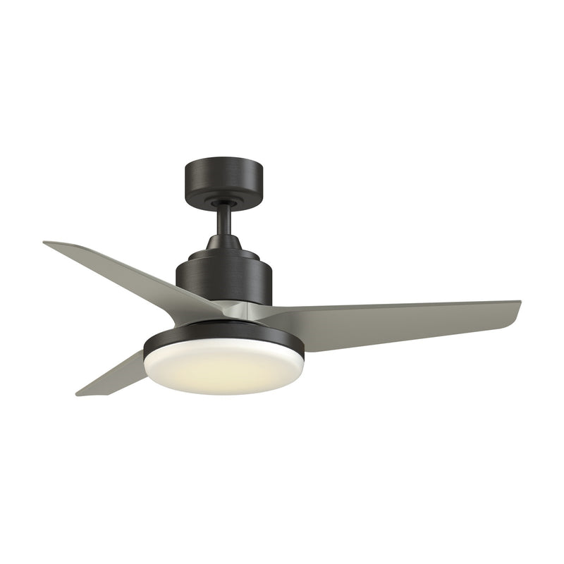 Fanimation TriAire Custom 44in 1-Light Ceiling Fan | Dark Bronze and Brushed Nickel Composite Blades | Indoor & Outdoor | Model FPD8514DZW-44BNW-12LK