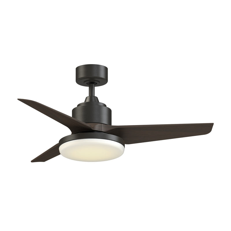 Fanimation TriAire Custom 44in 1-Light Ceiling Fan | Modern Dark Bronze and Opal Frosted Glass | Indoor & Outdoor Wet | Model FPD8514DZW-44DWAW-12LK
