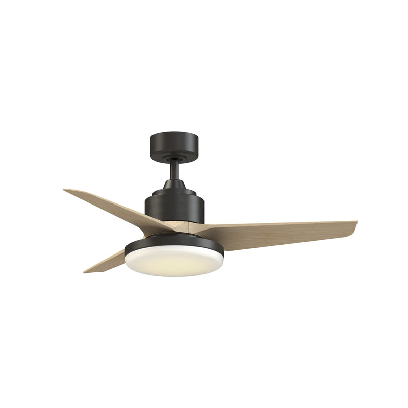Fanimation TriAire Custom 44in 1-Light Ceiling Fan | Dark Bronze and Natural Composite Blades | Indoor & Outdoor Wet | Model FPD8514DZW-44NW-12LK