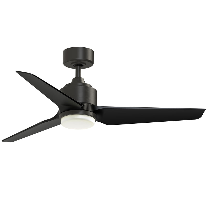 Fanimation TriAire Custom 48in Ceiling Fan | Modern Dark Bronze and Black Composite Blades | Covered Patio & Living Room | Model FPD8514DZW-48BLW