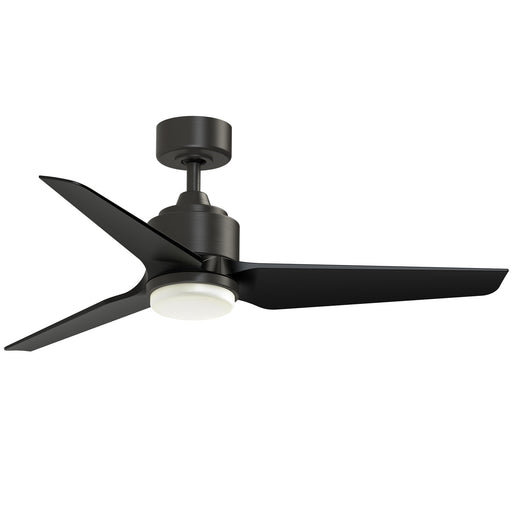 Fanimation TriAire Custom 48in Ceiling Fan | Modern Dark Bronze and Black Composite Blades | Covered Patio & Living Room | Model FPD8514DZW-48BLW