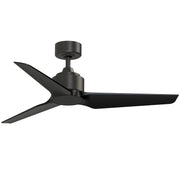 Fanimation TriAire Custom 48in 1-Light Ceiling Fan | Modern Dark Bronze and Black Composite Blades | Covered Patio | Model FPD8514DZW-48BLW-LK