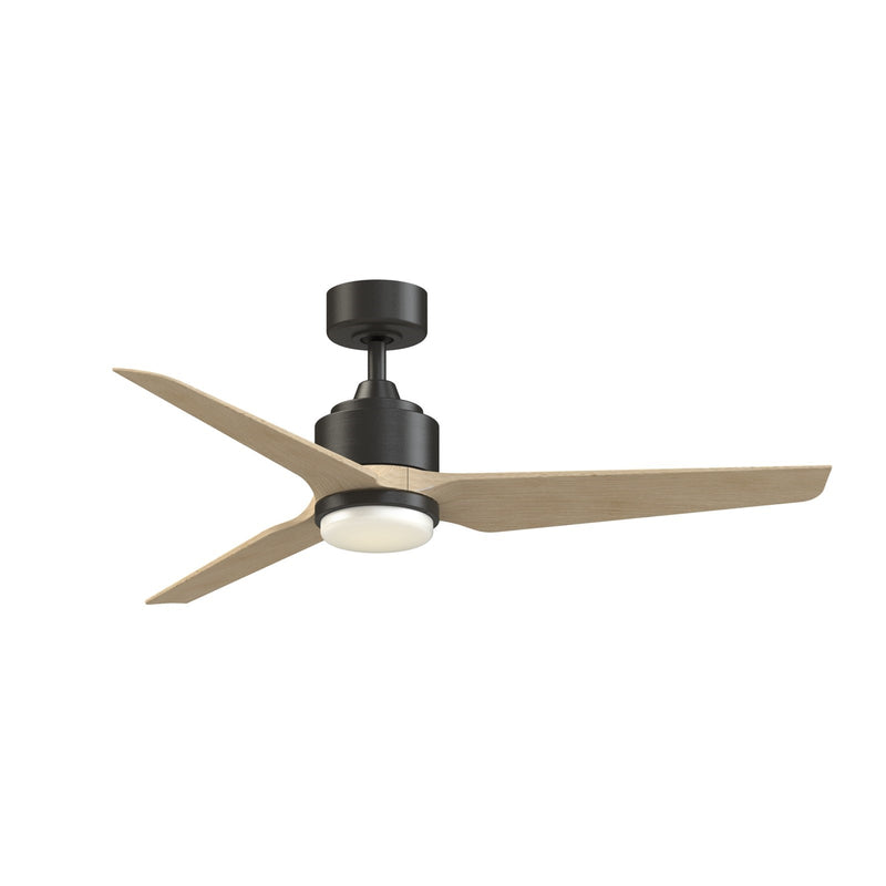 Fanimation TriAire Custom 52in 1-Light Ceiling Fan | Dark Bronze and Natural Composite Blades | Indoor & Outdoor Wet Rated | Model FPD8514DZW-52NW-LK