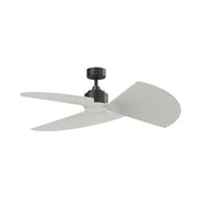 Fanimation TriAire Custom 52in 3-Blade Wet Rated Smart Ceiling Fan | Dark Bronze and Matte White Pleated Composite Blades | Model FPD8514DZW-52PMWW