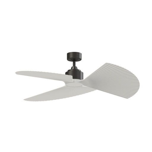 Fanimation TriAire Custom 52in 3-Blade Wet Rated Smart Ceiling Fan | Dark Bronze and Matte White Pleated Composite Blades | Model FPD8514DZW-52PMWW