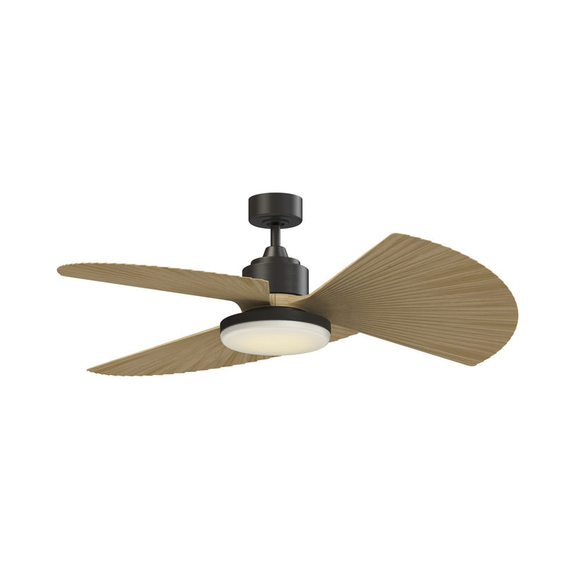 Fanimation TriAire Custom 56in 1-Light Ceiling Fan | Dark Bronze and Black Composite Blades | Living Room & Covered | Model FPD8514DZW-56BLW-12LK