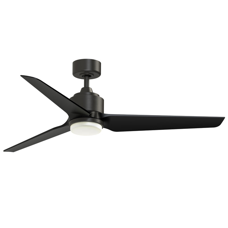 Fanimation TriAire Custom 56in 1-Light Smart Ceiling Fan | Dark Bronze and Black Composite Blades | Indoor & Outdoor Wet | Model FPD8514DZW-56BLW-LK
