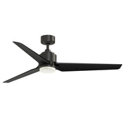 Fanimation TriAire Custom 60in 3-Blade Smart Ceiling Fan with LED Light Kit | Dark Bronze and Black Composite Blades | Model FPD8514DZW-60BLW-LK