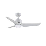 Fanimation TriAire Custom 48in 3-Blade Wet Rated Smart Ceiling Fan | Marine Grade Matte White and Matte White Composite | Model FPD8514MWM-48MWW