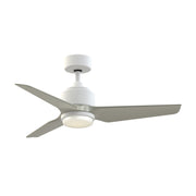 Fanimation TriAire Custom 44in 3-Blade Smart Ceiling Fan w/ LED Light | Matte White and Brushed Nickel Composite | Indoor | Model FPD8514MWW-44BNW-LK