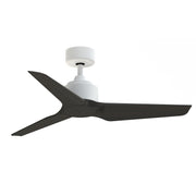 Fanimation TriAire Custom 44in 3-Blade Smart Ceiling Fan | Matte White and Dark Walnut Composite | Indoor & Outdoor Wet | Model FPD8514MWW-44DWAW